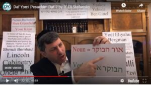 TODAY! 2 Videos: Watch The First Daf Of Pesachim Daf Yomi With R’ Eli ...