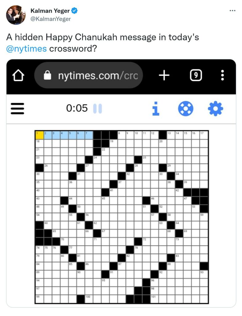 SHOCK: Anti Jewish New York Times Creates Crossword Puzzle in Shape of