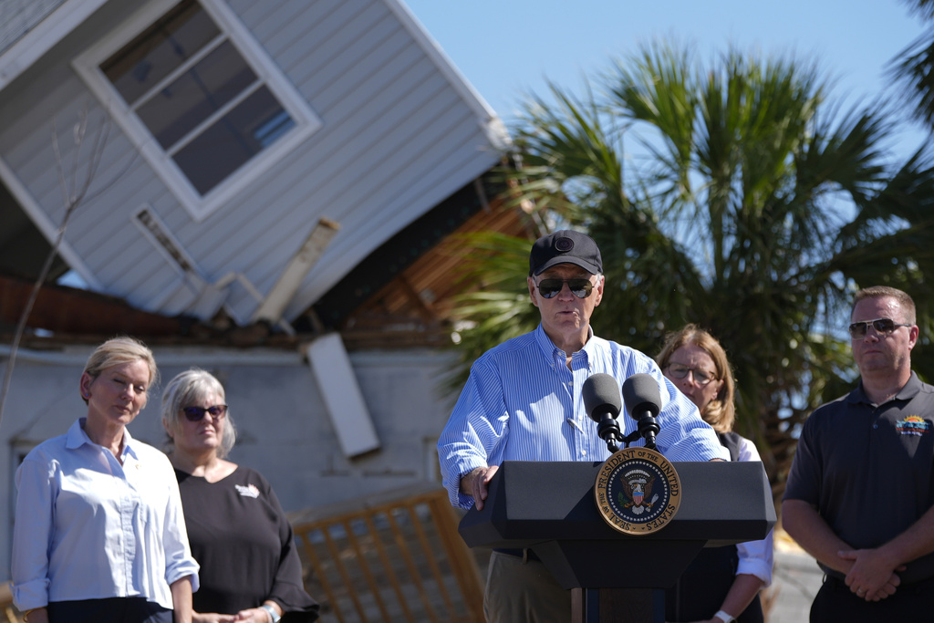 Biden Surveys Hurricane Milton Damage In Florida While Harris Meets