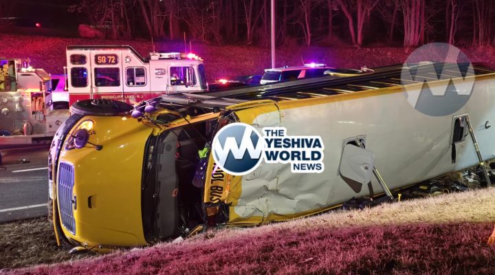 Skver bus overturns on the Garden State Parkway. Dozens injured, one critically