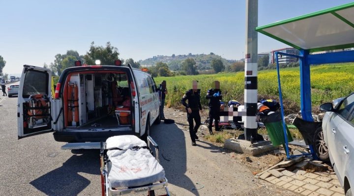 Scene of the terror attack in northern Israel on Monday, March 24, 2025. MDA