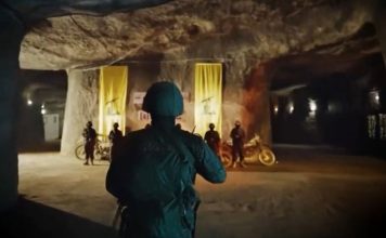 Hezbollah motorcycles, trucks, and launchers in tunnels.