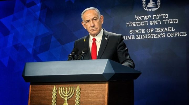 Prime Minister Netanyahu at a press conference on Wednesday evening. Photo: Yishai Yerushalmi