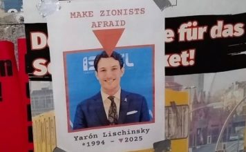 The antisemitic poster in Germany.
