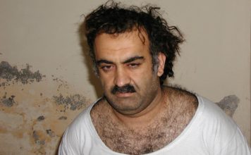 FILE- Khalid Sheikh Mohammed, the alleged Sept. 11 mastermind, is seen shortly after his capture during a raid in Pakistan, March 1, 2003, in this photo obtained by the Associated Press. (AP Photo, File)