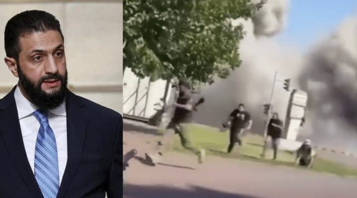 Syrian President Ahmad al-Sharaa. (AP); Chaos in Sweida. (Screenshot)