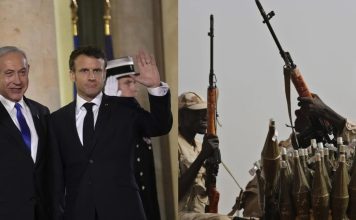 French president Emmanuel Macron, right, welcomes Israeli Prime Minister Benjamin Netanyahu prior to their meeting at the Elysee Palace, in Paris, France, Thursday, Feb. 2, 2023. (AP Photo/Michel Euler); FILE - Sudanese soldiers from the Rapid Support Forces unit, led by Gen. Mohammed Hamdan Dagalo, the deputy head of the military council, secure the area where Dagalo attends a military-backed tribe’s rally, in the East Nile province, Sudan, on June 22, 2019. Human rights experts working for the United Nations on Wednesday, June 26, 2024 accused Sudan’s warring parties of using starvation as a war weapon, amid mounting warnings about imminent famine in the African nation. Sudan plunged into chaos in April last year when simmering tensions between the country’s military and a notorious paramilitary group, the Rapid Support Forces, exploded into open fighting in the capital, Khartoum and elsewhere in the country. (AP Photo/Hussein Malla, File)